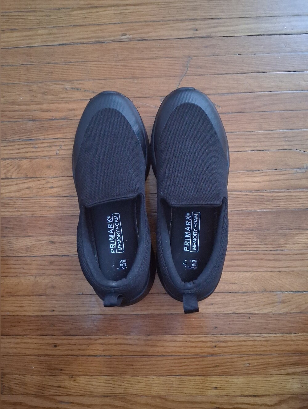 Primark Black Knit Slip-On Memory Foam Flats